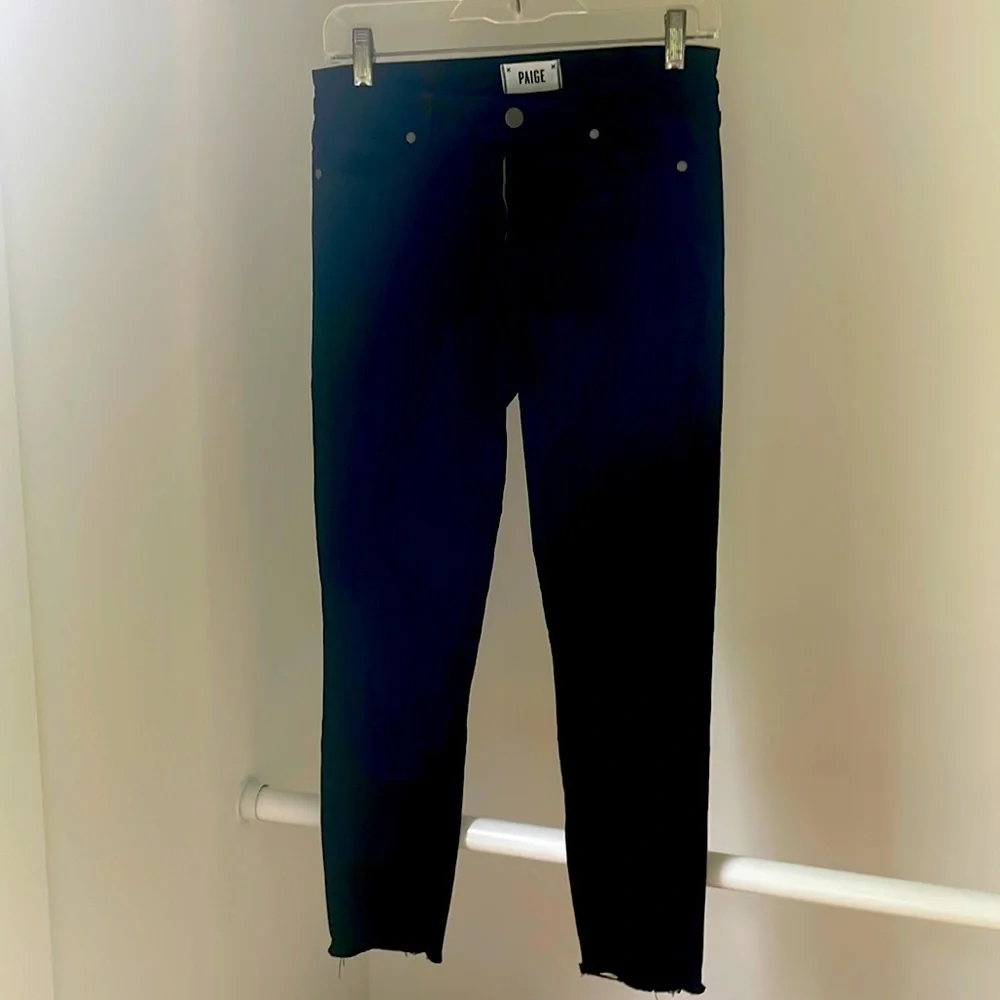 Paige Size 26 Verdugo Crop Black Skinny Jeans - Picture 1 of 11